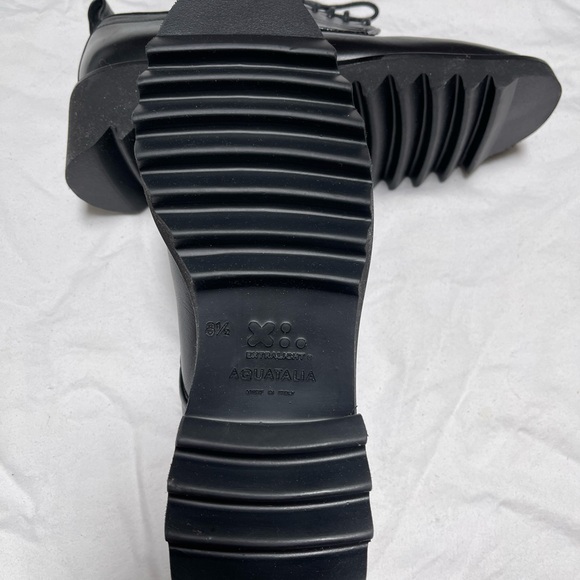 AQUATALIA Calf Leather Black Shana Derby Oxford Loafers Shoes 8&8.5 NWOT - Picture 5 of 11